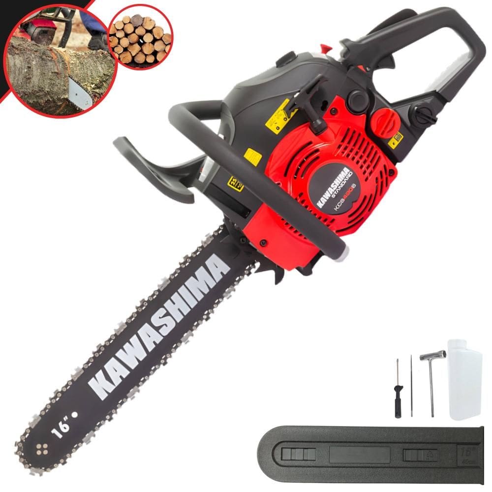 Motor Serra À Gasolina KCS420S Kawashima 42cc Motor 2T Alta Rotação, Potência e Performance Motosserra Com Sabre 16’’ e Carcaça de Alumínio