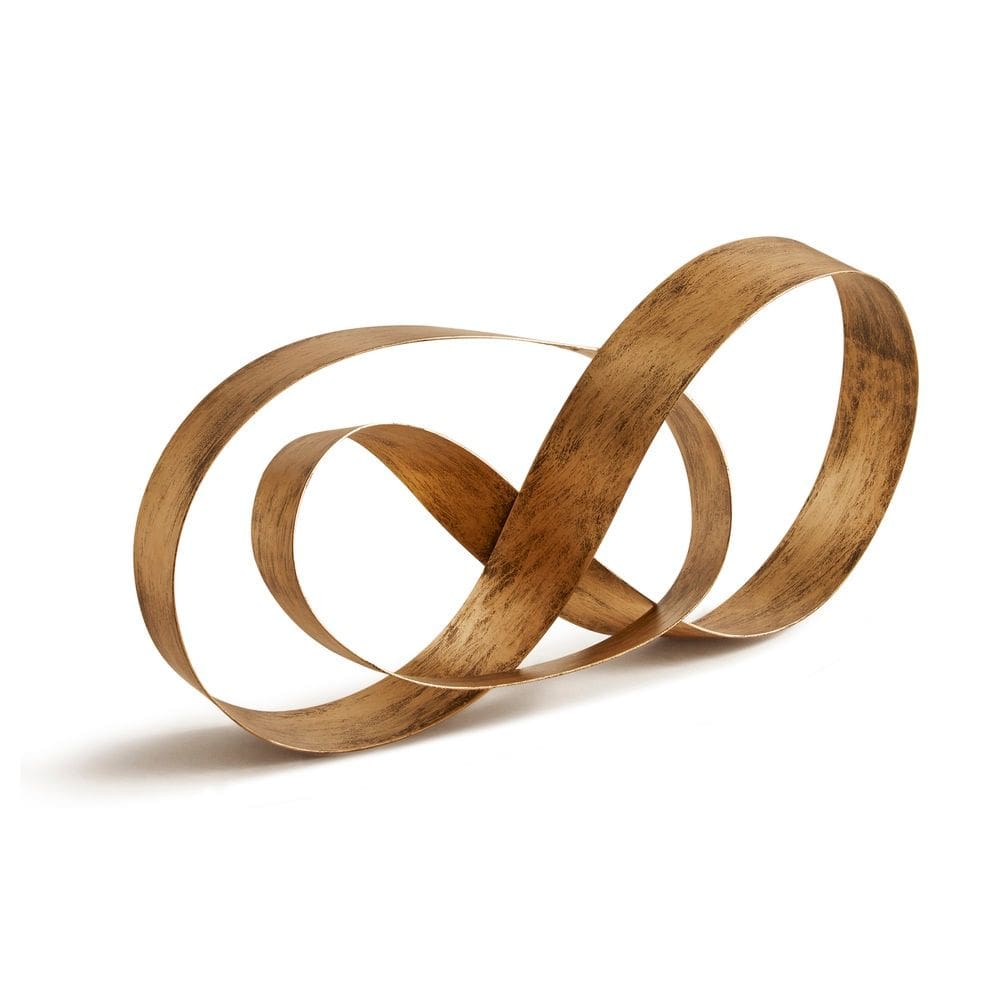 Escultura Decorativa Símbolo Infinito Marrom em Metal 34x10cm Mart