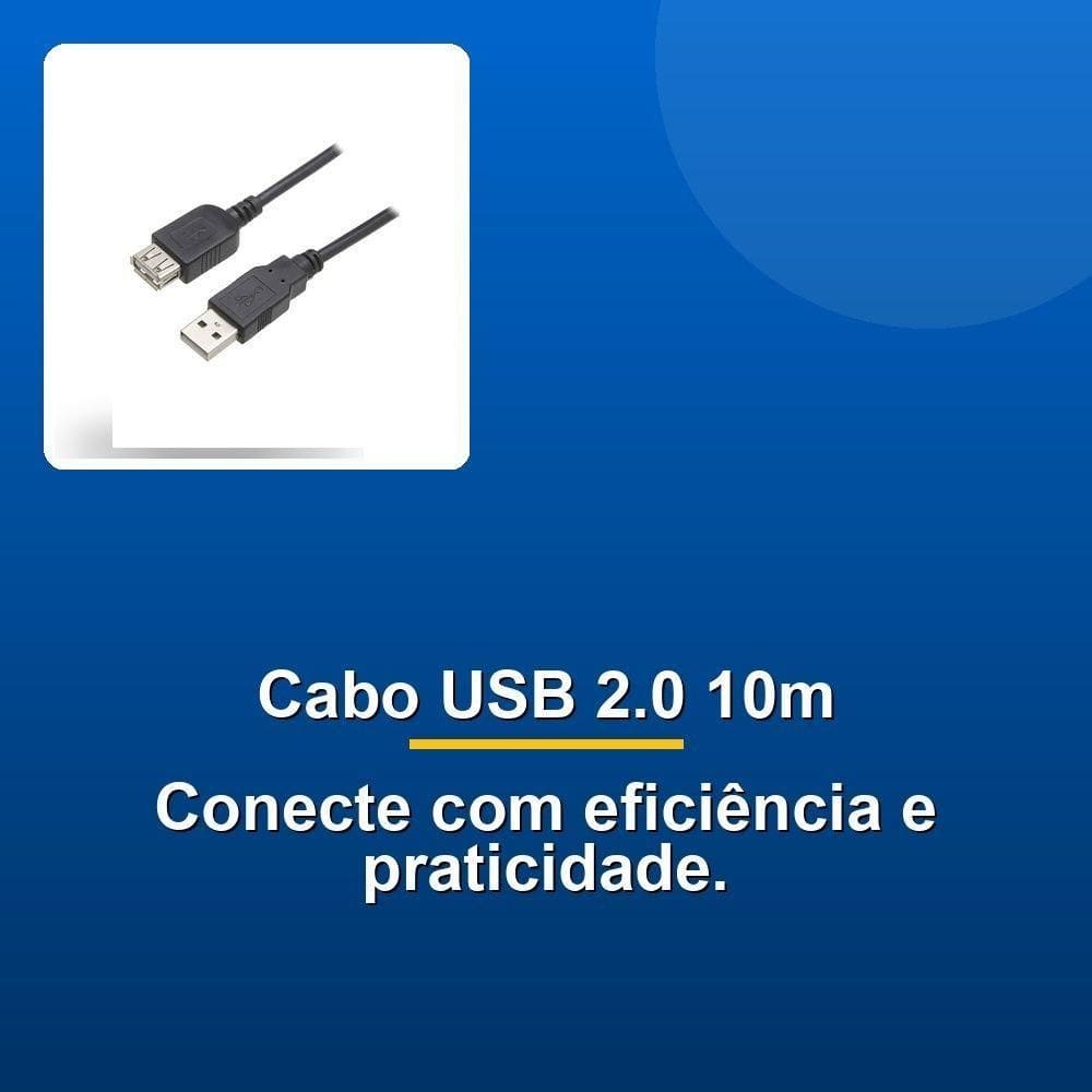 Cabo Nwt Usb A Macho P- Usb A Fêmea 2.0 10m