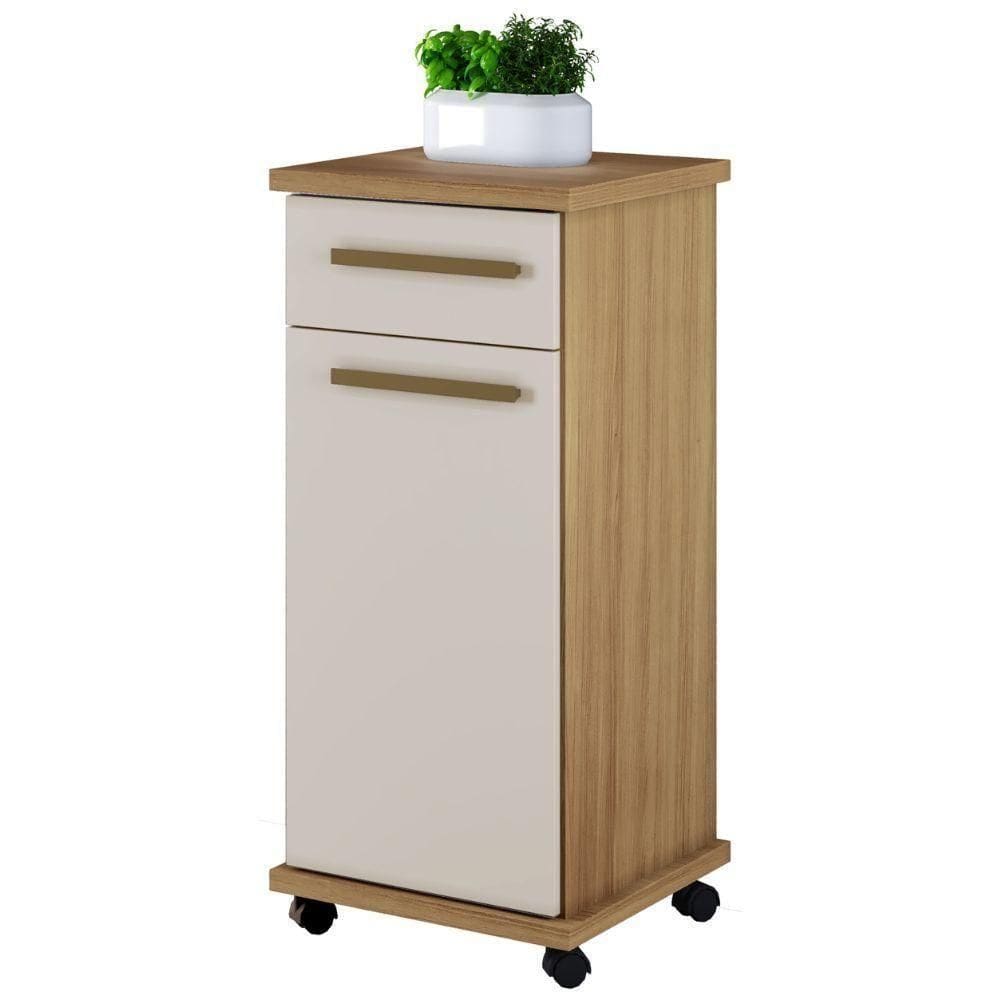 Balcão Palmas 1 Porta 1 Gaveta Cinamomo Off White Arte Móveis