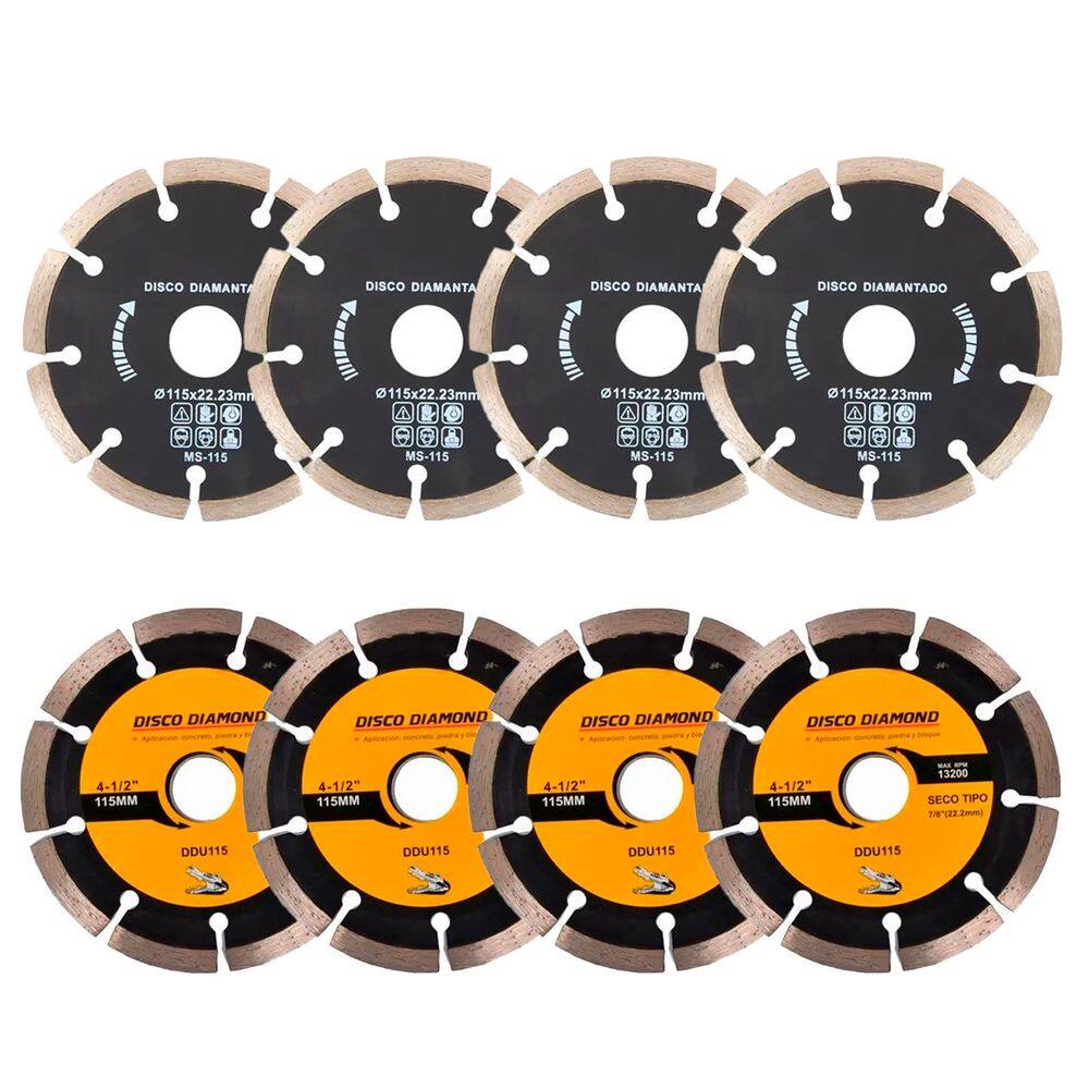 Kit 8 Disco Serra Circular Lâmina 115mm Mármore Concreto