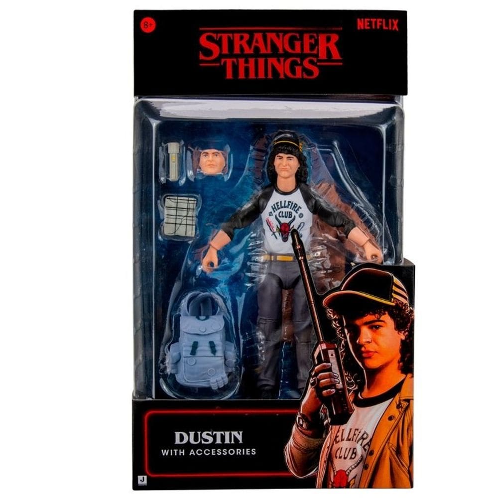 Stranger Things Netflix Boneco Deluxe 15cm Articulado C/Acessorios – Dustin - Candide