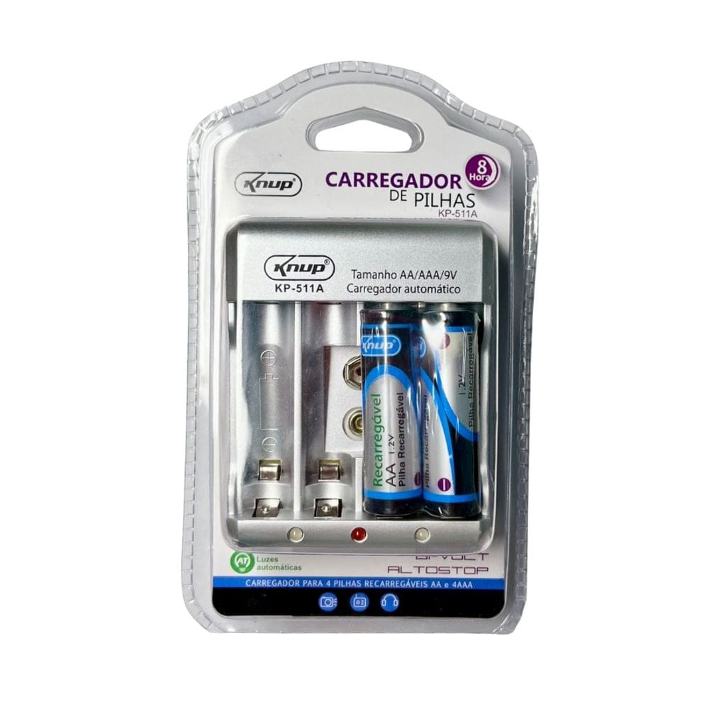 Carregador de Pilha AAA/AA/9V Bivolt Incluso 2UN-AA