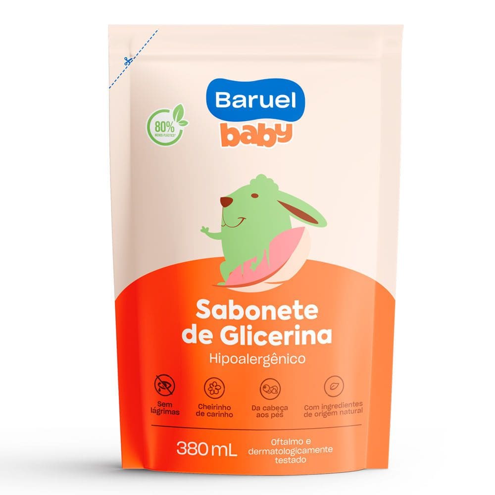 Sabonete Líquido de Glicerina Baruel Baby Refil 380ml