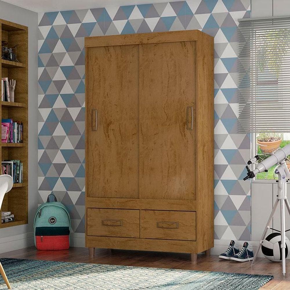 Guarda Roupa Solteiro 2 Portas 20022 Freijó Baunilha Flex - Araplac