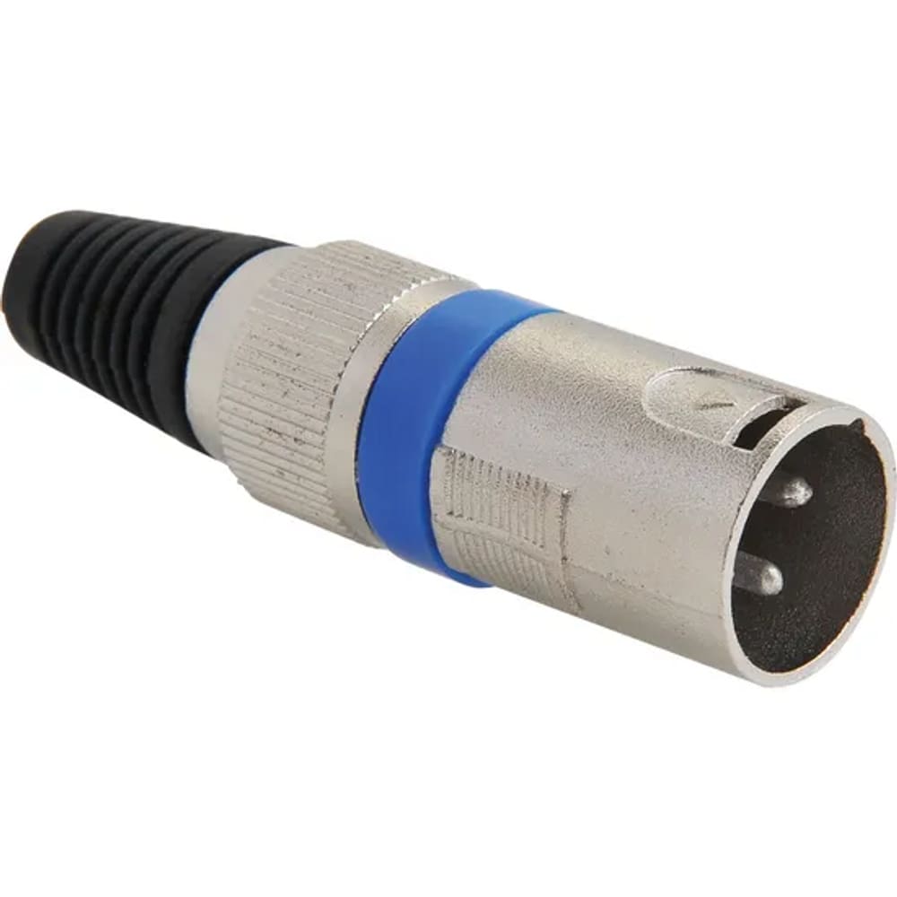 Conector XLR Macho 3 Pinos Azul
