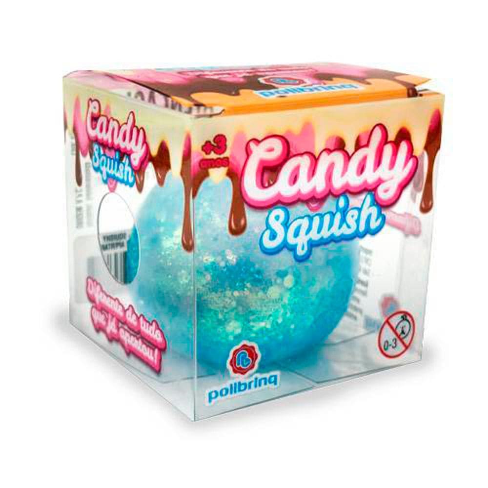 Candy Squish Polibrinq 3+ Anos com Glitter Cores 1 Unidade