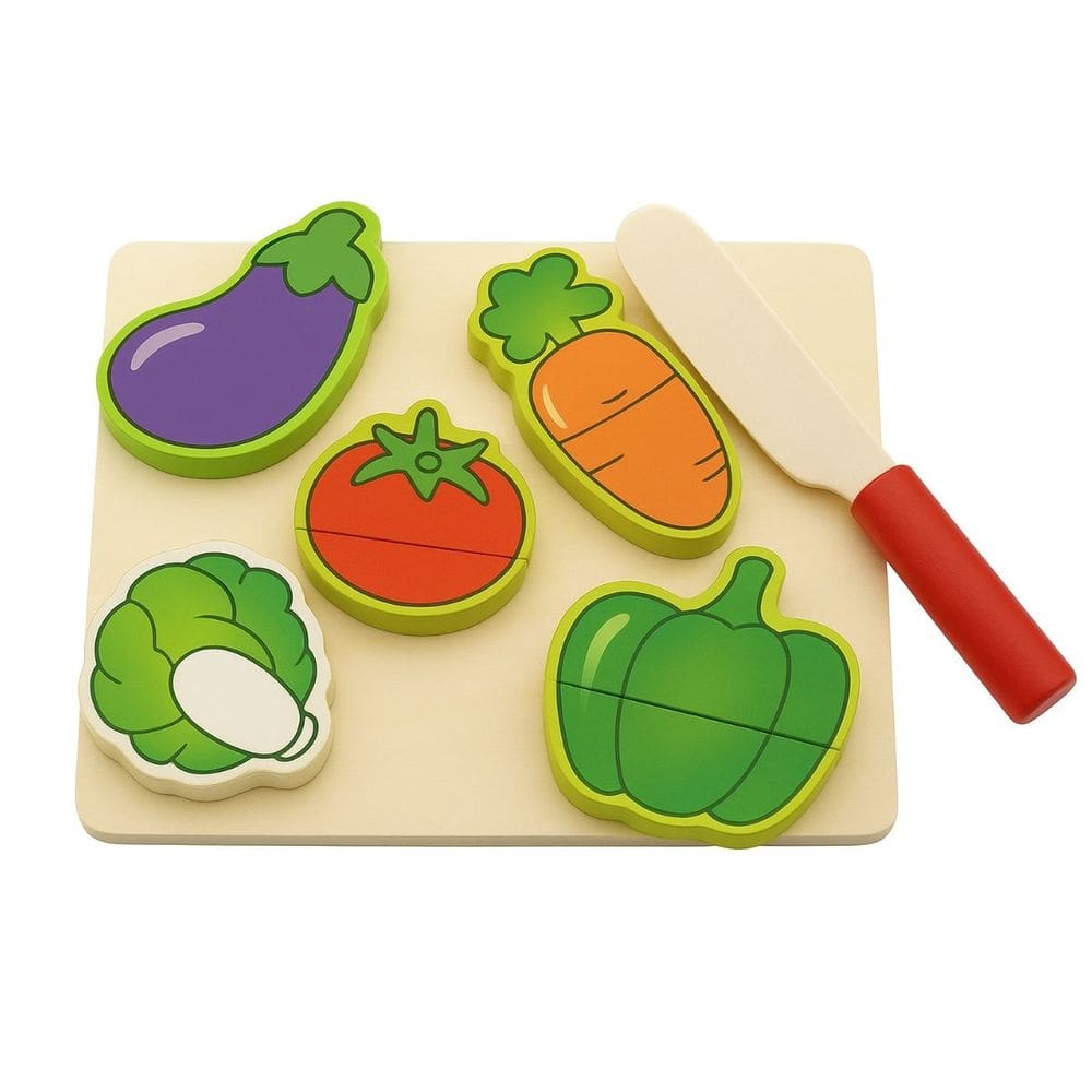 Vegetais CrecCrec Corte Faz de Conta Brinquedo Interativo +3 Anos Madeira Pais e Filhos