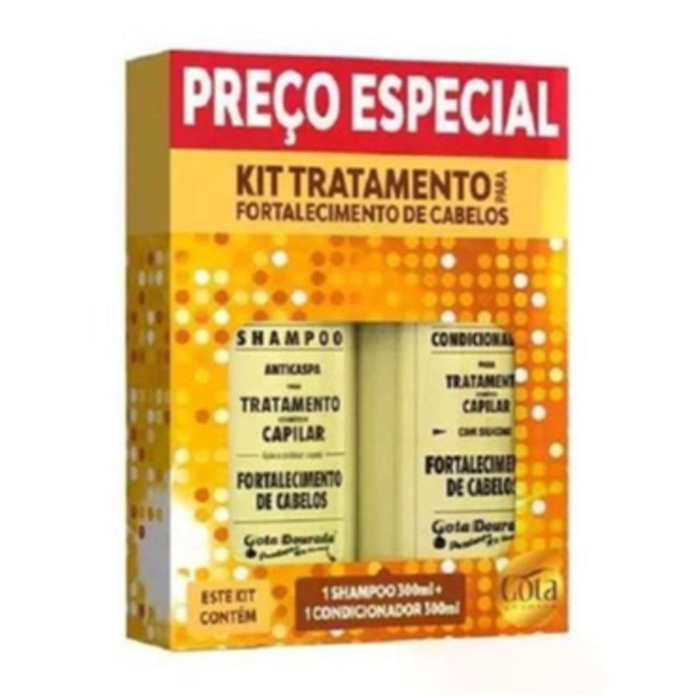 Kit Shampoo Gota Dourada 300ml Tratamento Capilar