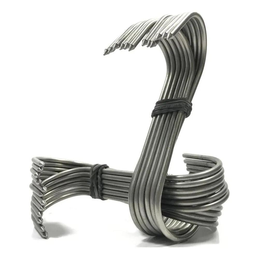 2X Gancho Pequeno Para Açougue Inox 304 Gancheira N0 Kit Com