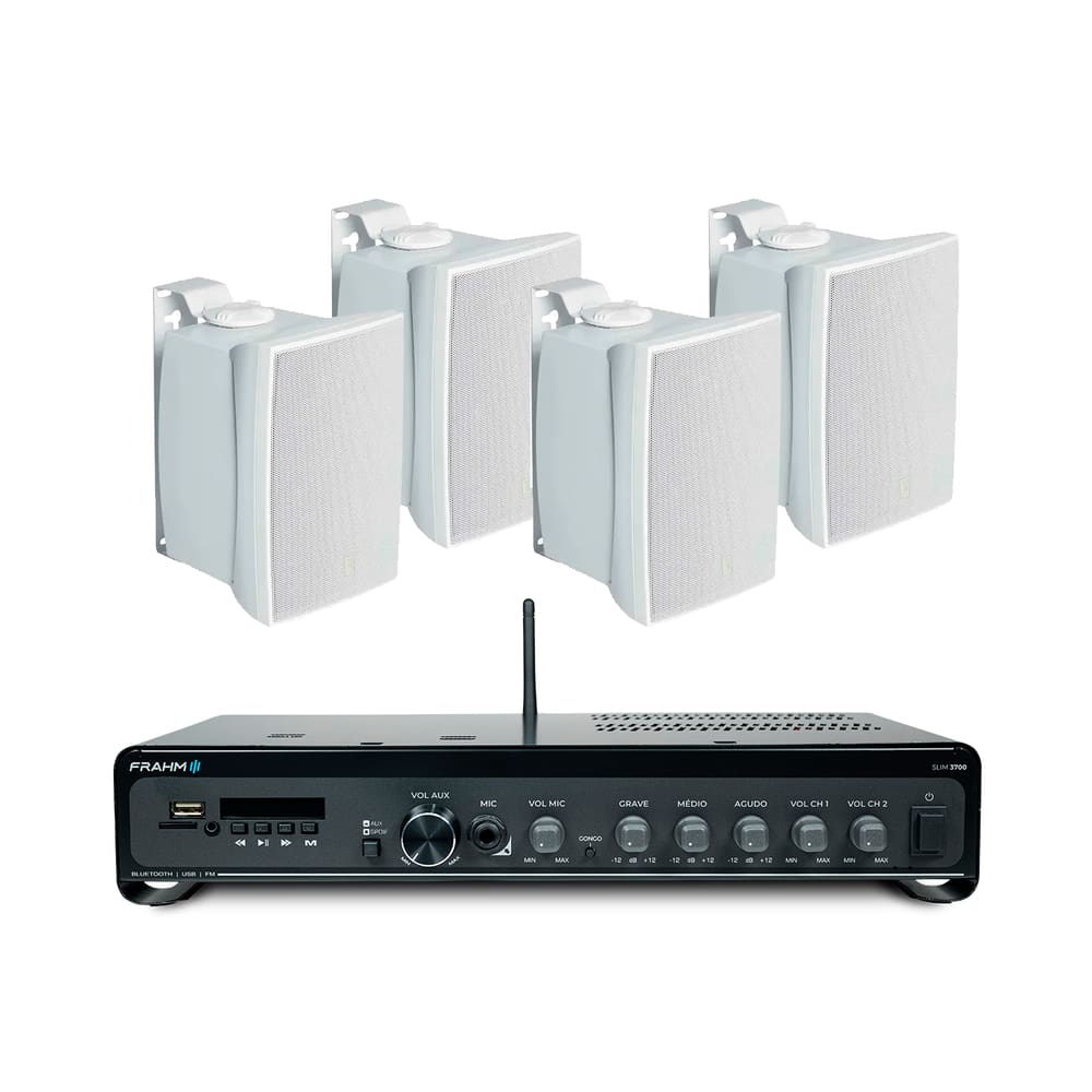 Kit Slim 3700 Frahm + 2 Pares de Caixas Acústicas C621