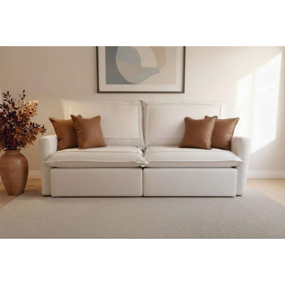 Sofá Luxo Elegance com Almofadas Decorativas Retrátil e Reclinável Pillow de 30cm 2,70M