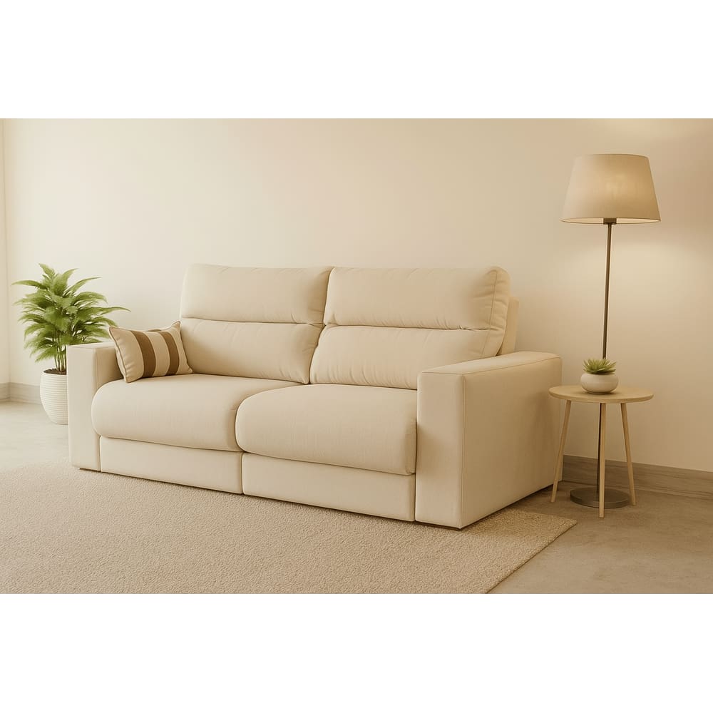 Sofá Retrátil e Reclinável Berlin Luxo Almofadas em Fibras Siliconadas e Bipartida