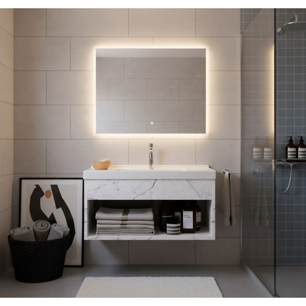 Gabinete Armário para Banheiro 60cm MDF com Cuba - Zoff Branco