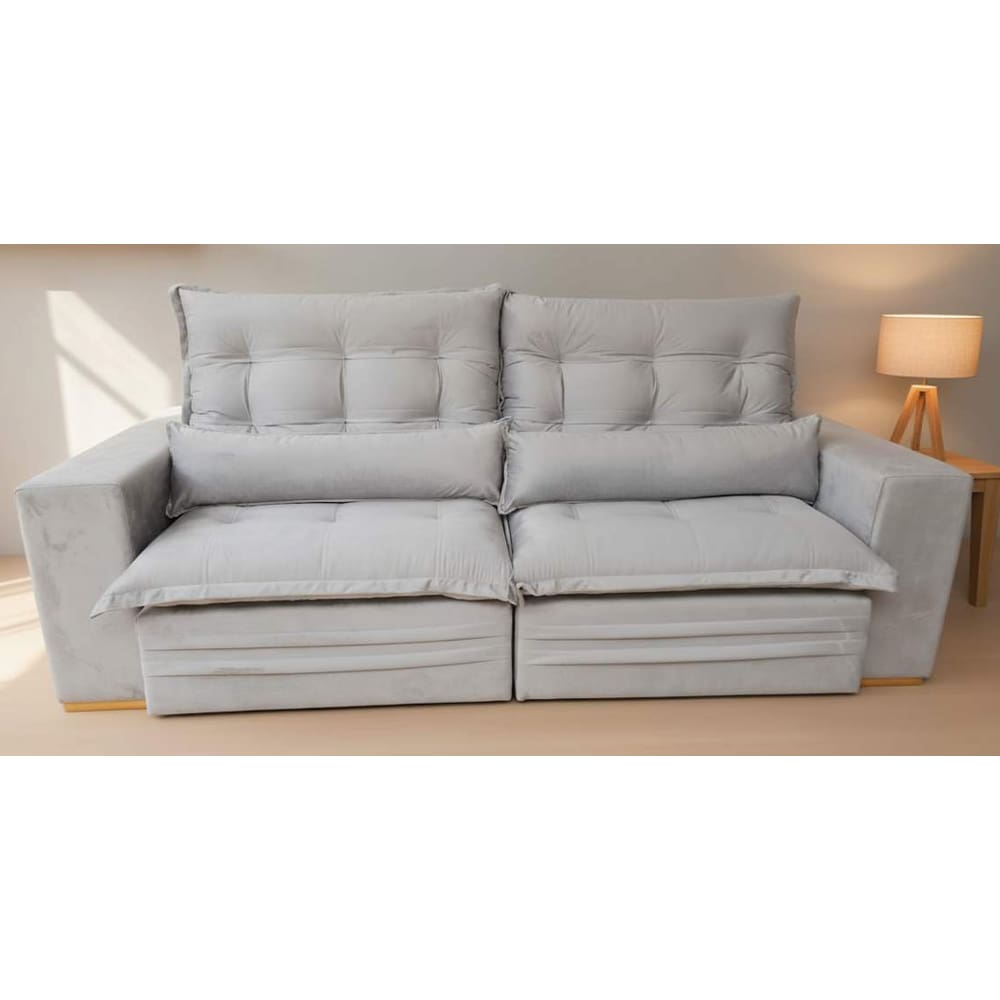 Sofá Milenna Luxo Retrátil e Reclinável Molas Ensacadas Pillowtop 18cm Vários Tecidos 2,30