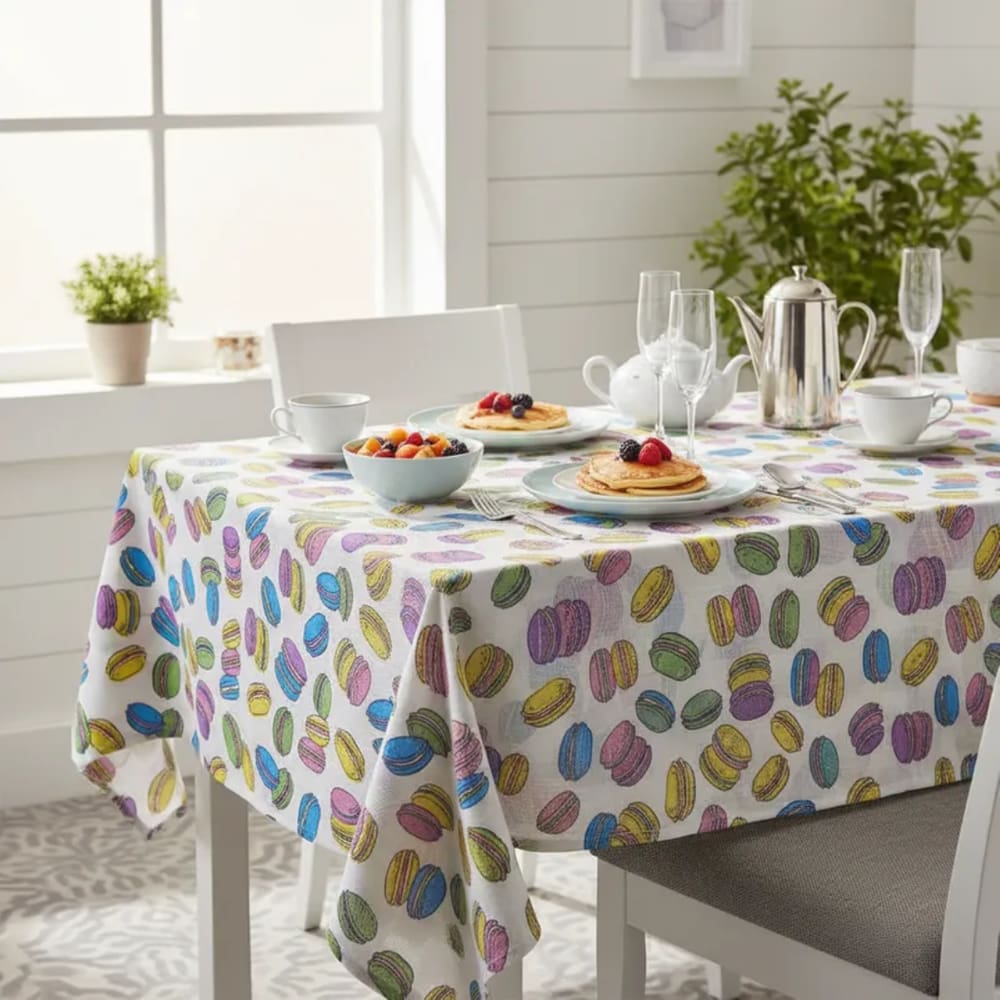 Toalha de Mesa Teka Basic 6 Lugares Retangular Estampada 1,40m x 2,10m