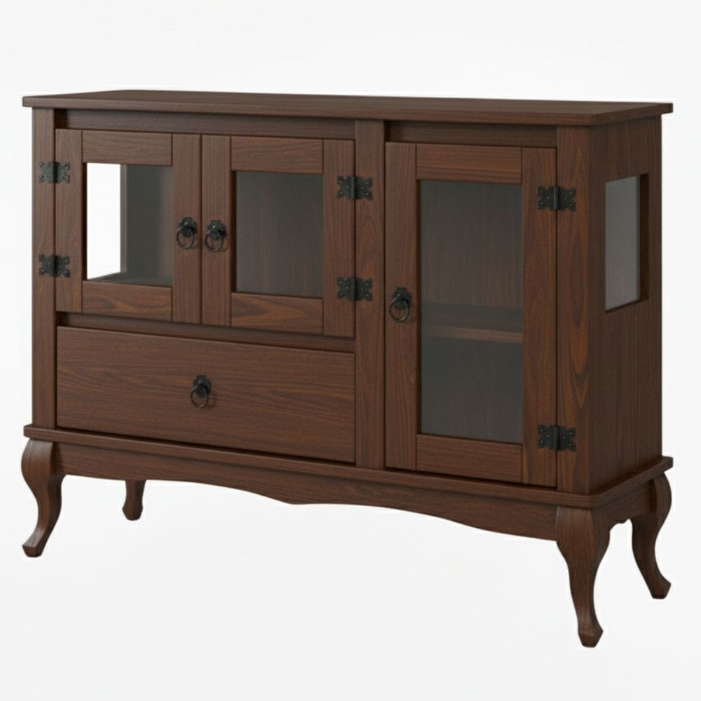 Balcão V.itrine 3 Portas 1 Gaveta e V.idro Lateral Tabaco