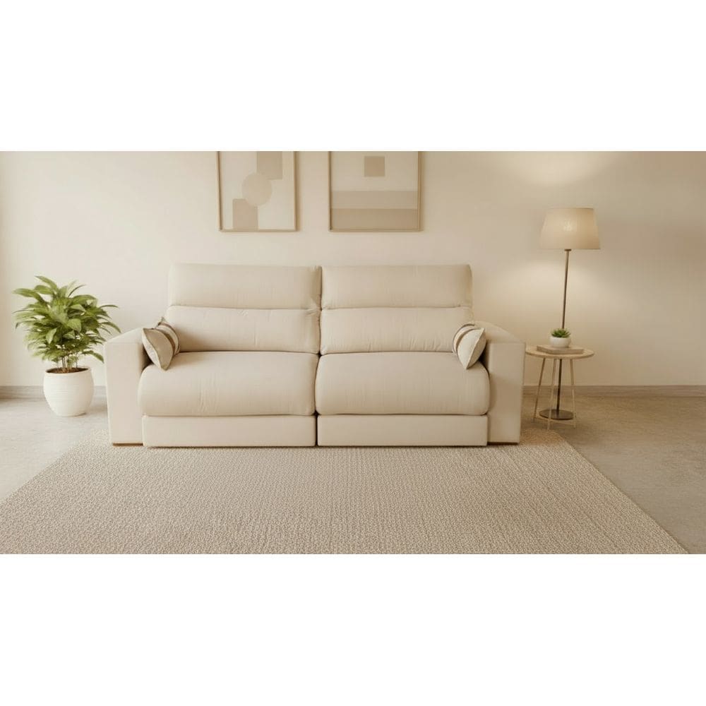 Sofá Retrátil e Reclinável Berlin Luxo Almofadas em Fibras Siliconadas e Bipartida 2,50M