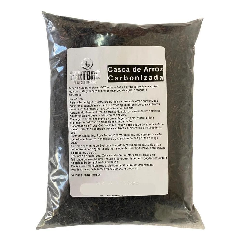 2X Casca De Arroz Carbonizada 4Litros Ideal Substrato Sucule