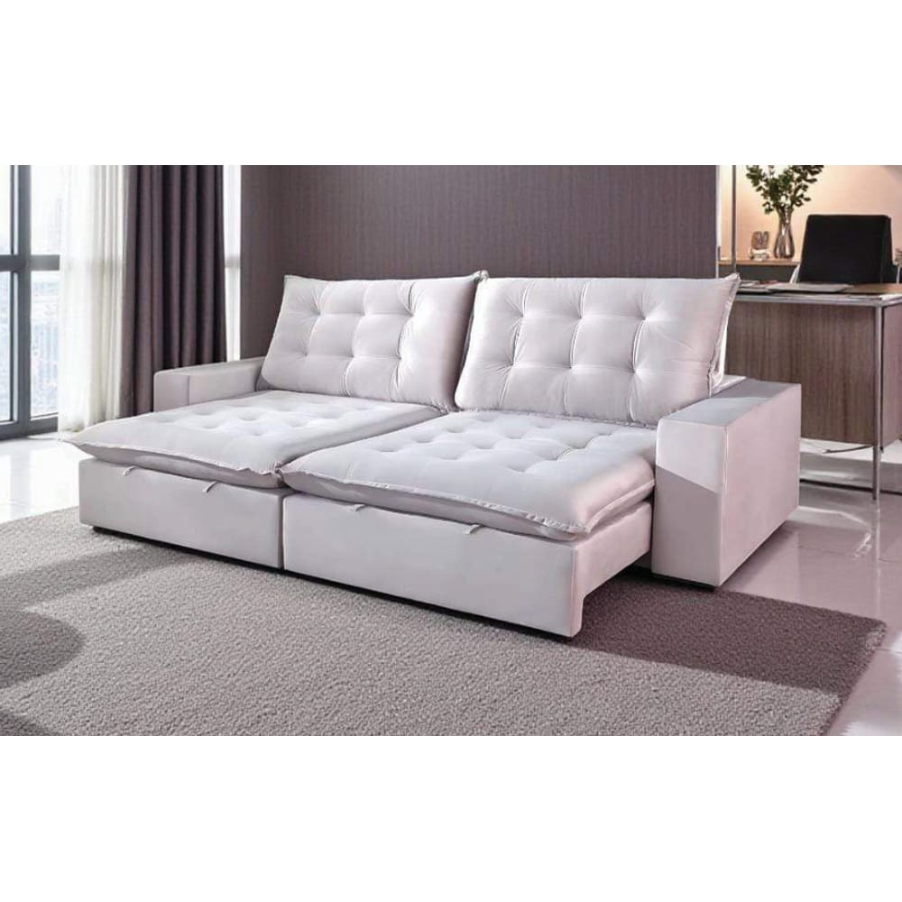 Sofá Retrátil e Reclinável Luxo Jenifer Vários Tecidos Molas Ensacadas e Pillow 18cm 2,50M