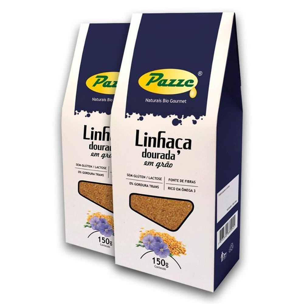 Kit 2 Grão De Linhaça Dourada Pazze 150 Gramas