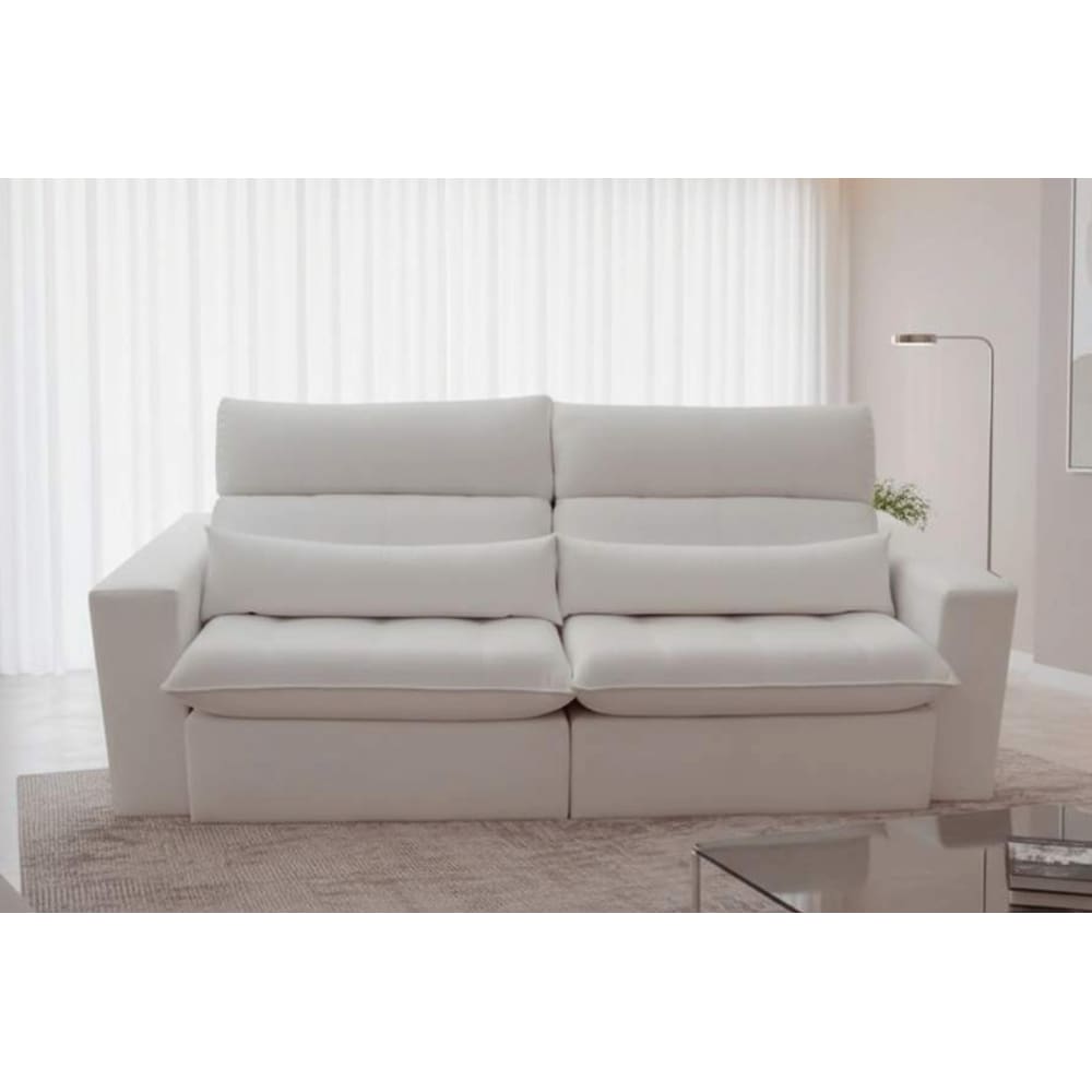 Sofá Luxo Logan Retrátil e Reclinável Espuma D30 Vários Tecidos Almofada Decorativa 2,50M