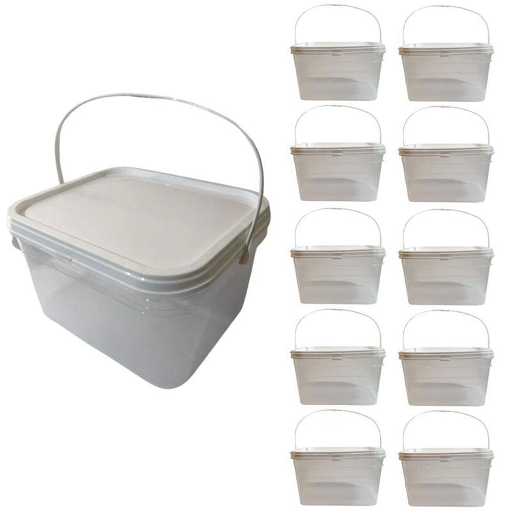 Balde Transparente 2.4L Para Plantar Mudas-Kit 10 Pçs