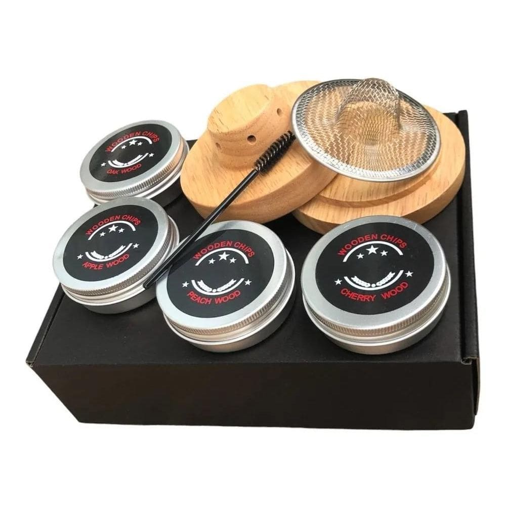 2X Defumador Coquetel Drink Lascas Madeira Lenh