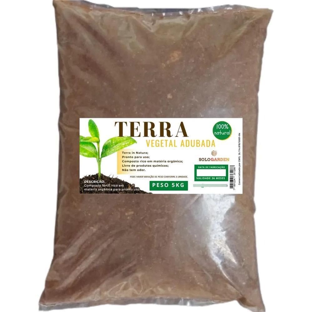 2X Terra Adubada Orgânica Horta Orquídea Flores Frutíferas 5