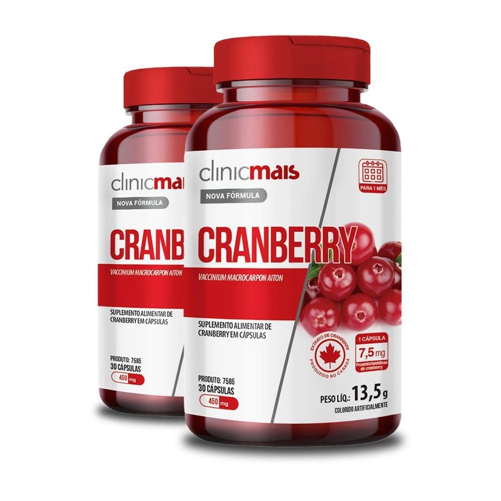 Kit 2 Cranberry Clinicmais 30 Cápsulas 450Mg