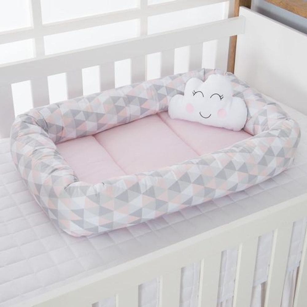 Ninho Redutor Com Almofada Algodão 2 Pcs Bandeirola Rosa