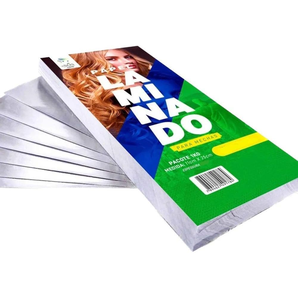 2X Papel Para Mechas Laminado 11X25 Luzes  340 Folhas  1Kg
