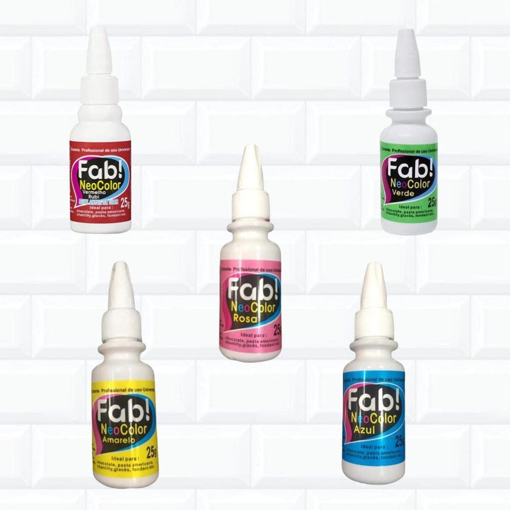 Kit 5 Corante Neocolor Comestível Alimentício