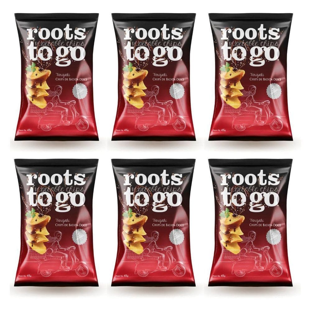 Kit 6 Chips Batata Doce Teriyaki 45G Natural E Sem Gluten