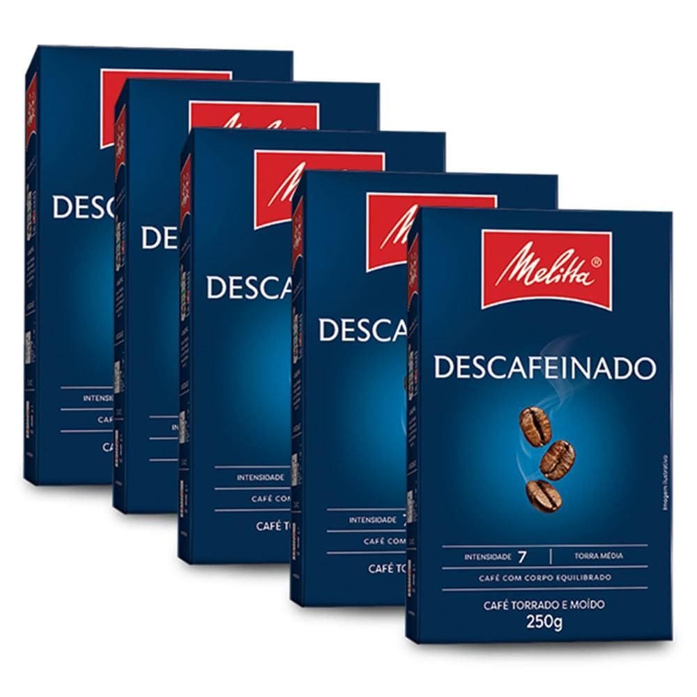 Café Melitta Descafeinado Torrado E Moído Kit 5 Pacotes 250G
