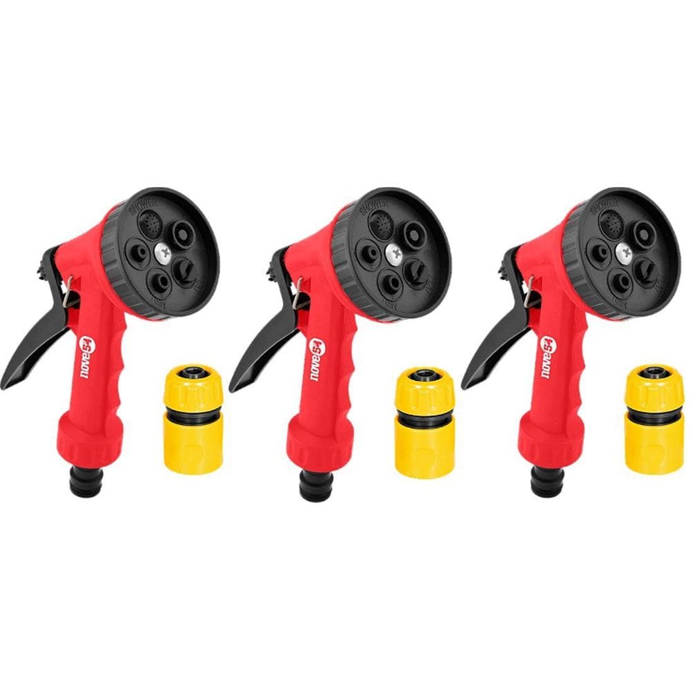 Esguicho Plástico Jardim 5 Funções Nove54+Engate 1/2 3 Unid