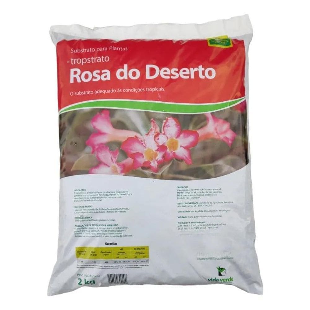2X 2Kg Substrato Para Rosa Do Deserto Pronto Para Plantar