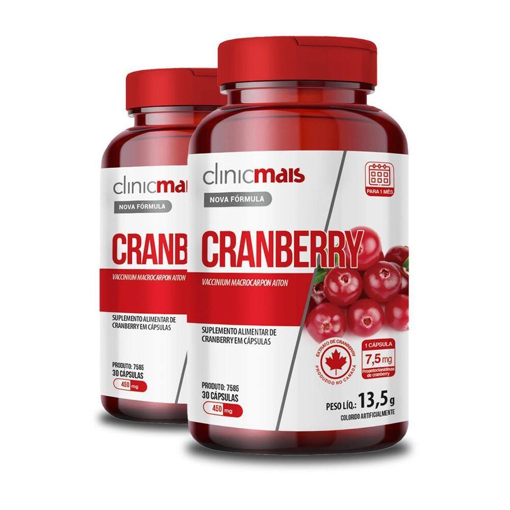 Kit 2 Cranberry Clinicmais 30 Cápsulas 450Mg