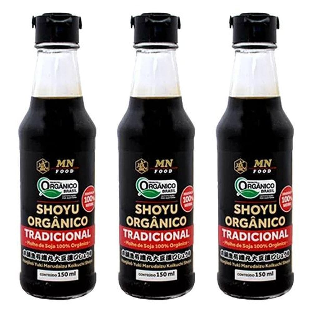 Kit 3X: Shoyu Orgânico Tradicional Mn Food 150 Ml