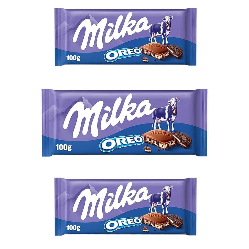 Chocolate Milka Oreo Barra Kit Com 3 Unidades De 100G