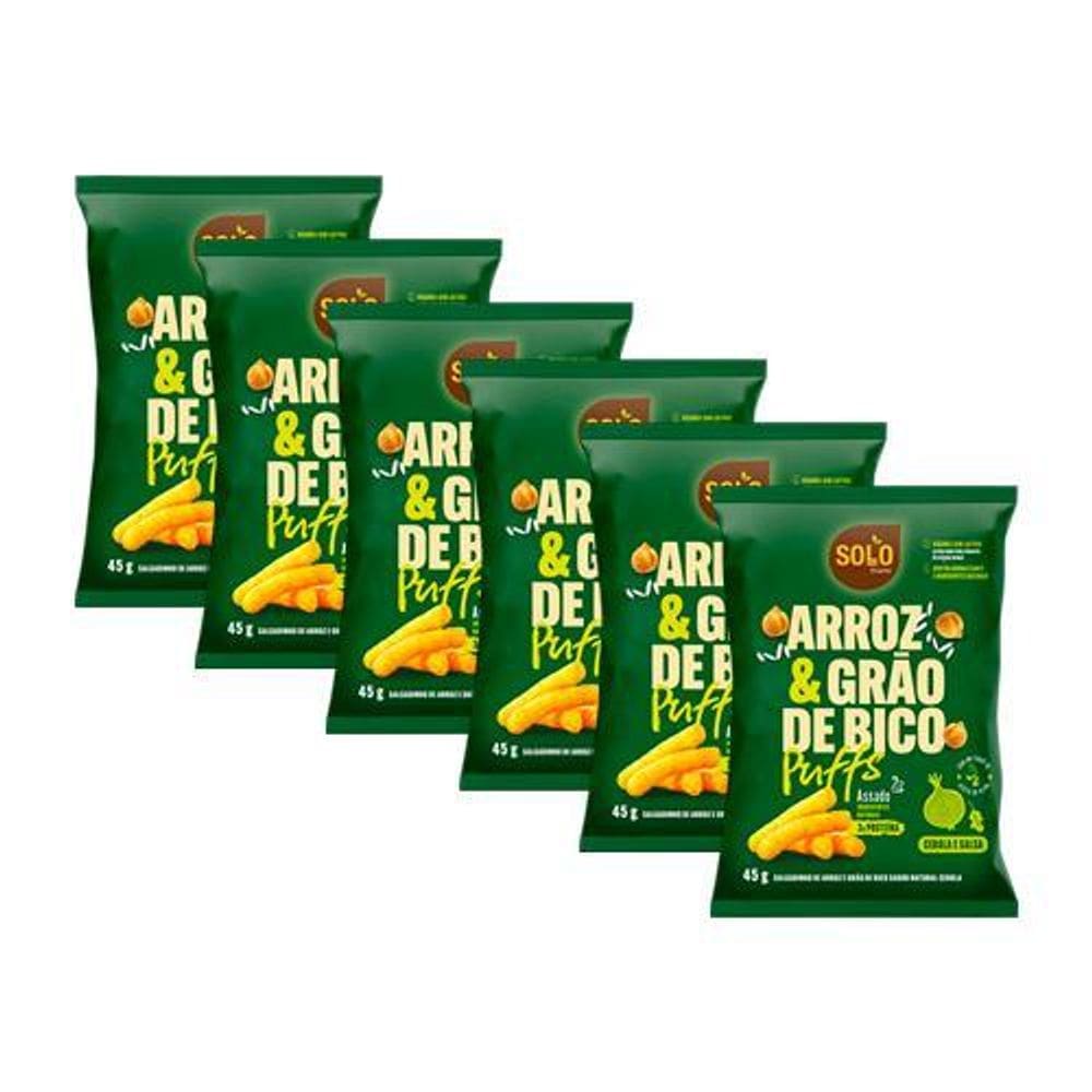 Kit 6X: Snack Puffs Arroz E Grão Bico Cebola E Salsa Solo