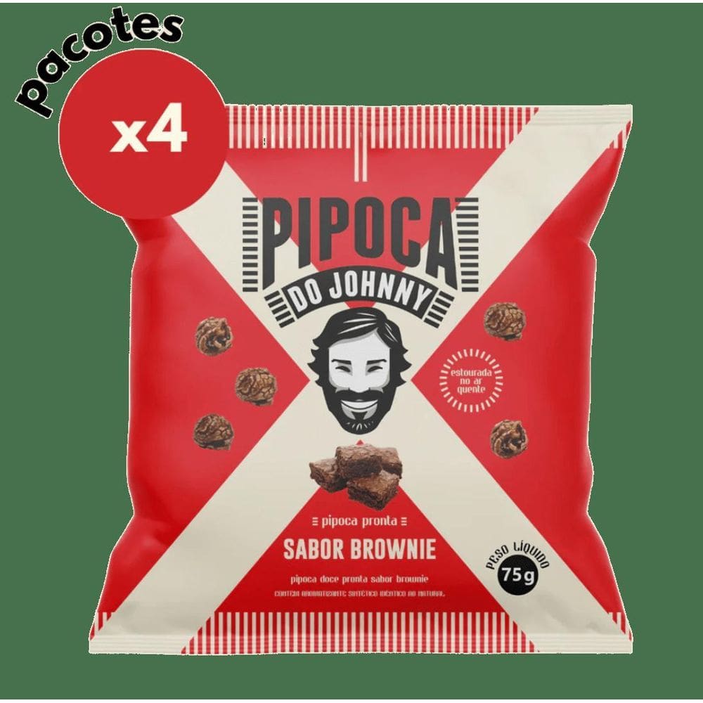 Kit 4 Pipoca Pronta Brownie 75G Do Johnny
