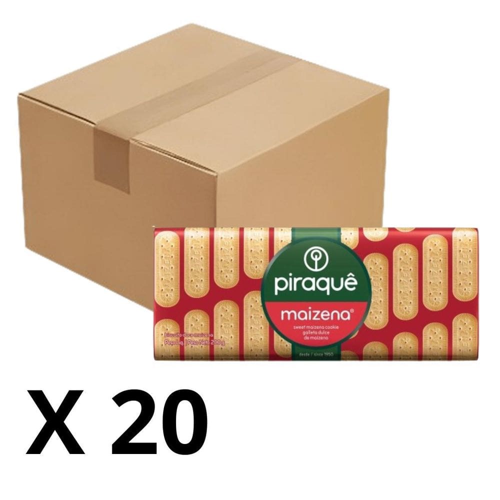 Biscoito Maizena Piraquê Pacote 175G Kit Com 20 Un.