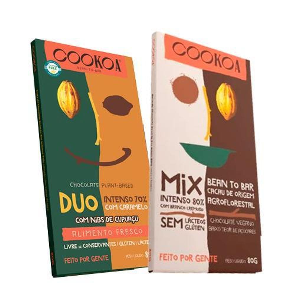 Kit 2 Chocolates Cookoa: Duo Ammo, Mix Intenso