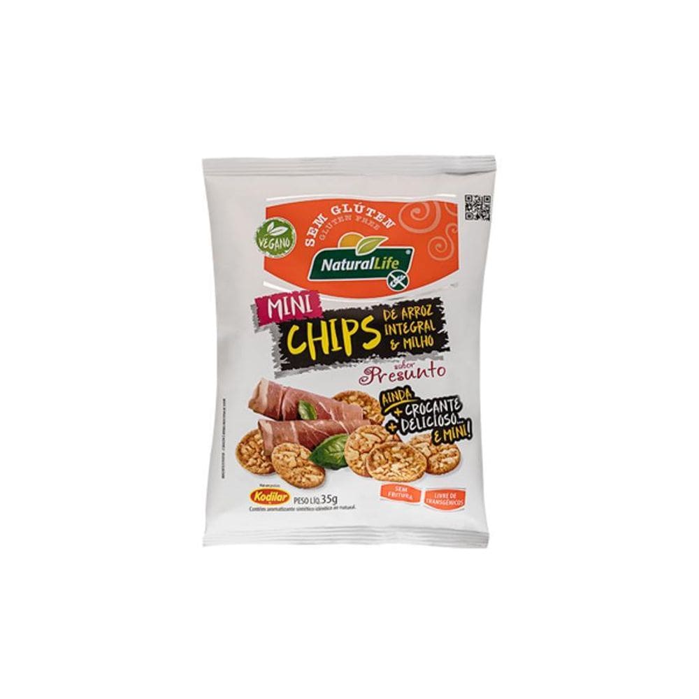 Mini Chips Arroz Integral Milho Presunto Sem Gluten 35G