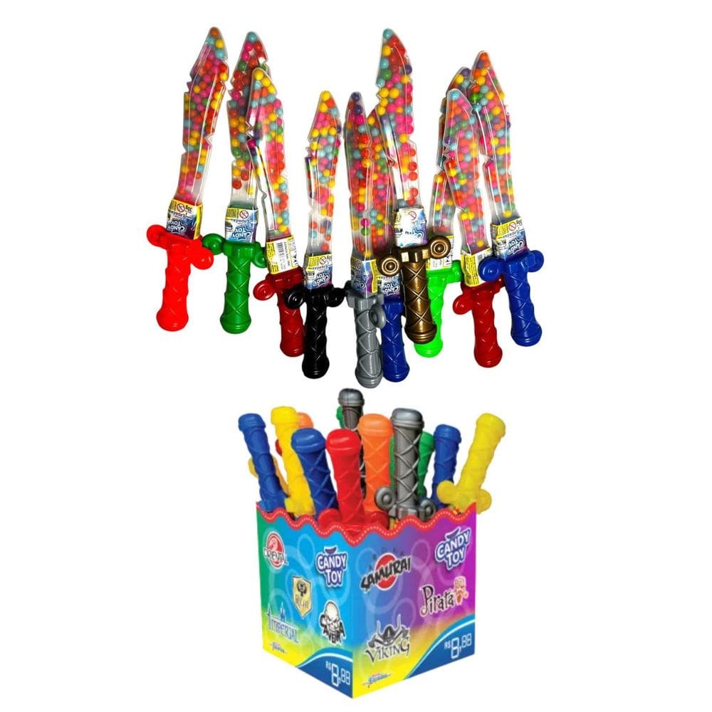 Espada Com Balinhas Confeitos Candy Toy 10Un X 30Gr