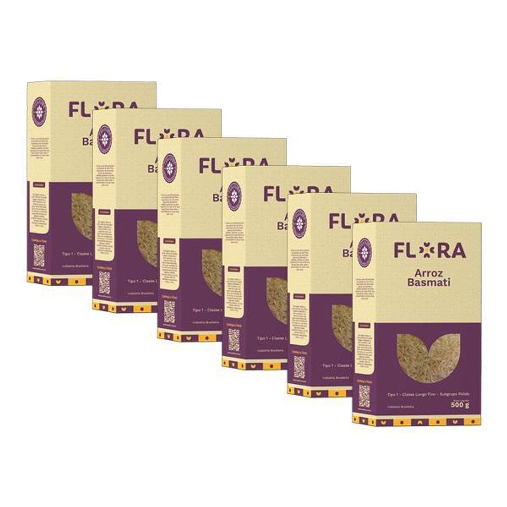 Kit 6X: Arroz Basmati Polido Flora 500G
