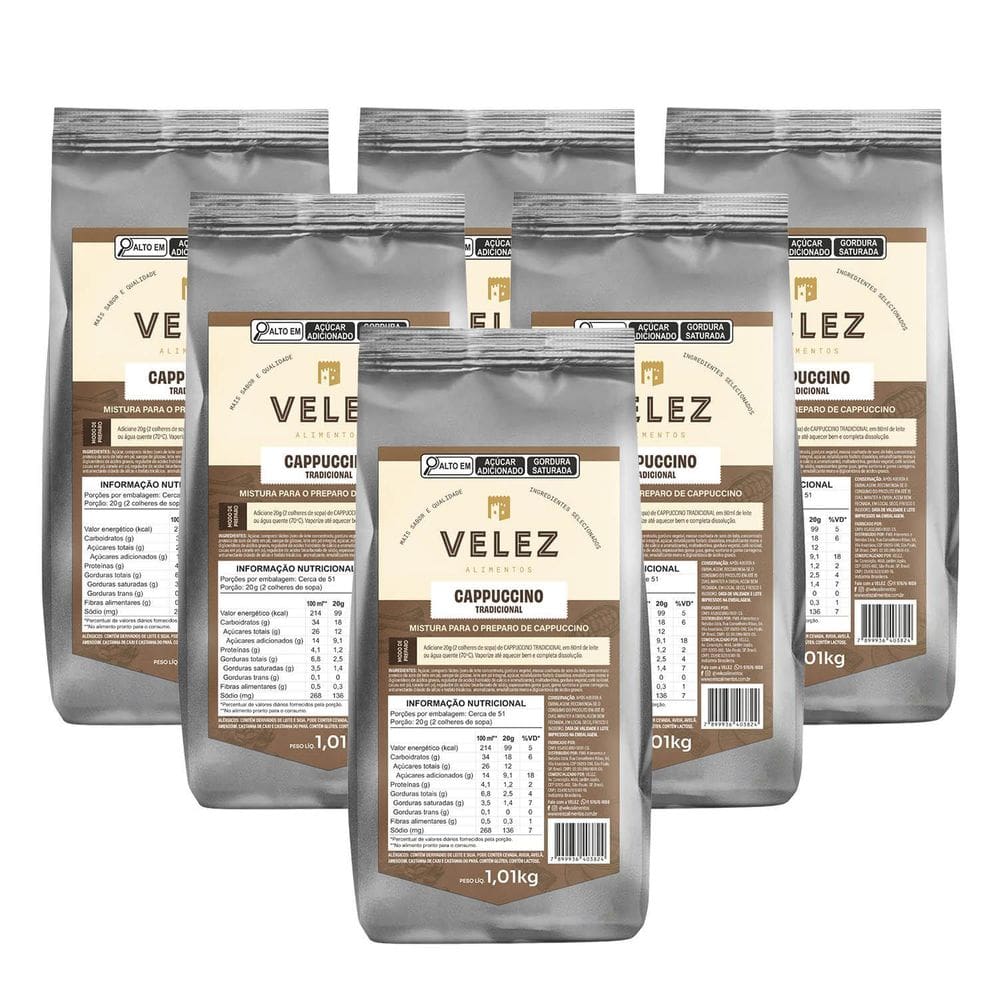 Cappuccino Velez 1,01Kg Pack Com 6 Unidades