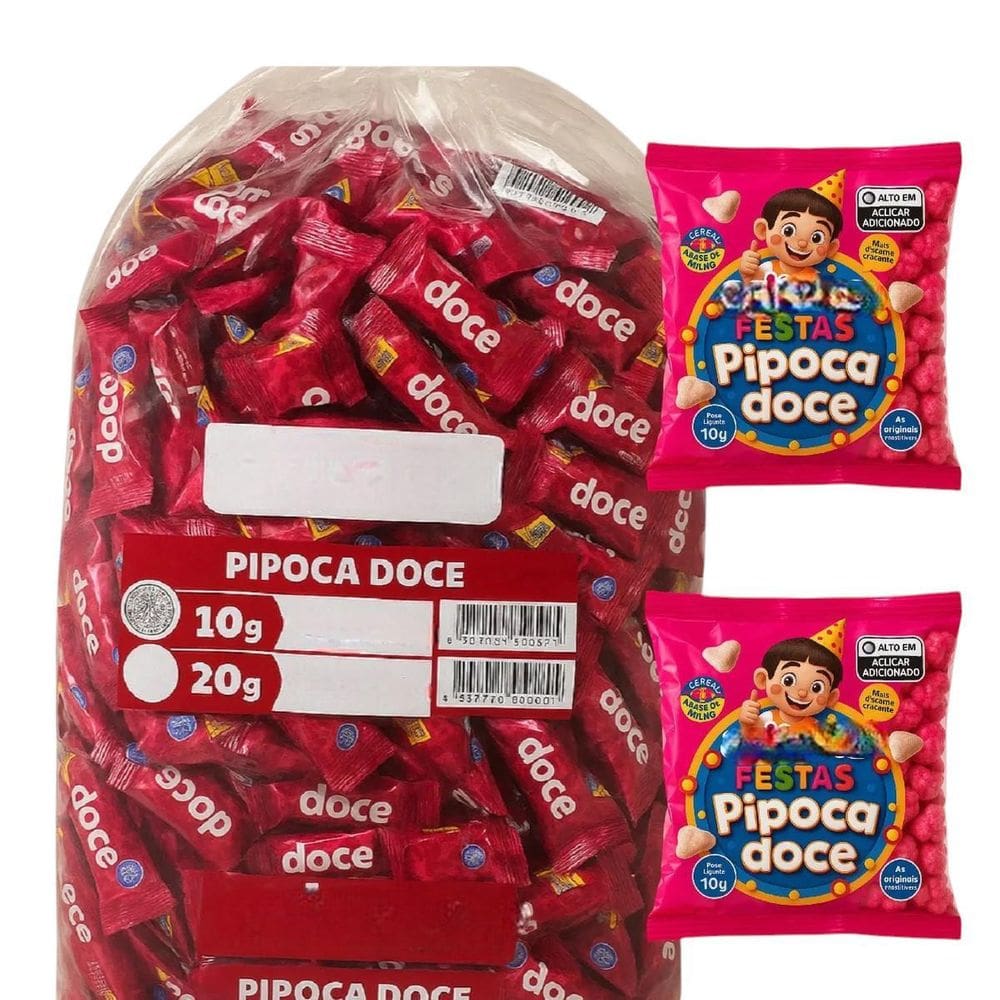 Kit 30 Mini Pipoca Doce De 10Gr Snack Para Festas E Eventos