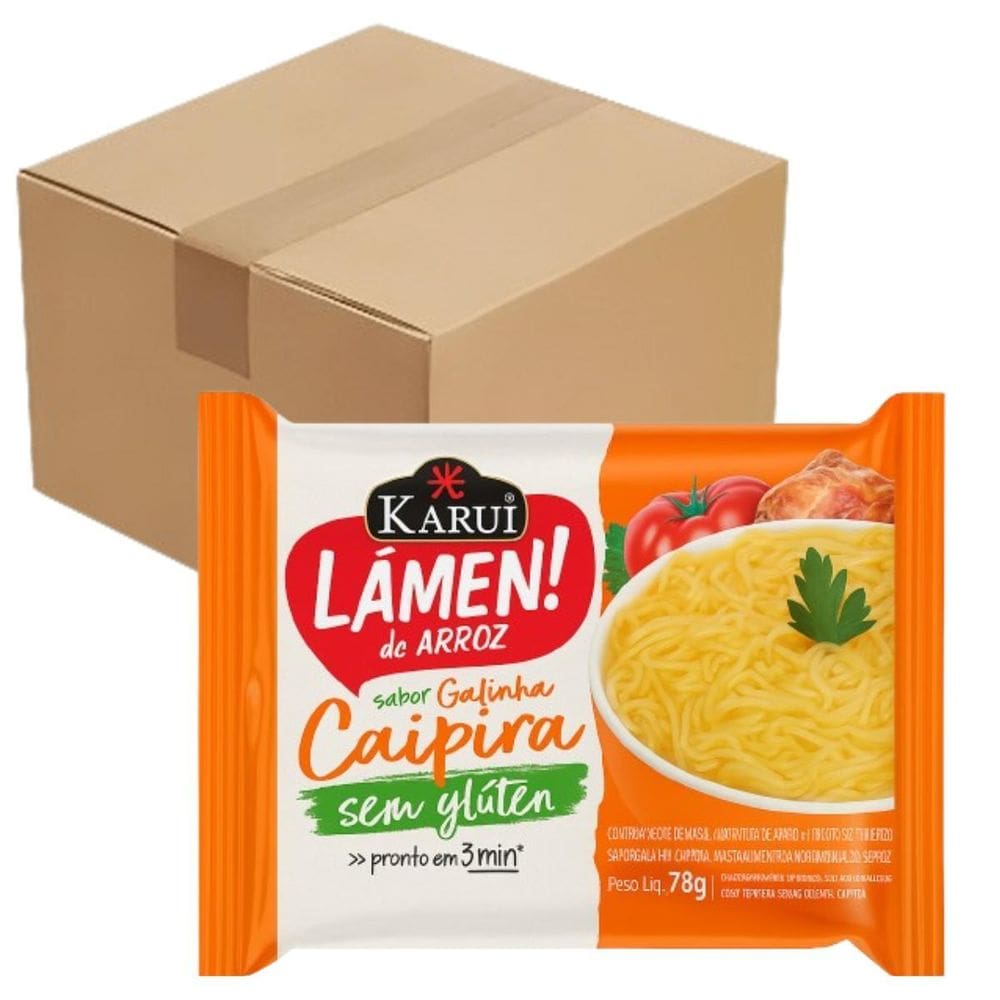 Kit 10 Lámen De Arroz Sem Glúten Karui Galinha Caipira 78G